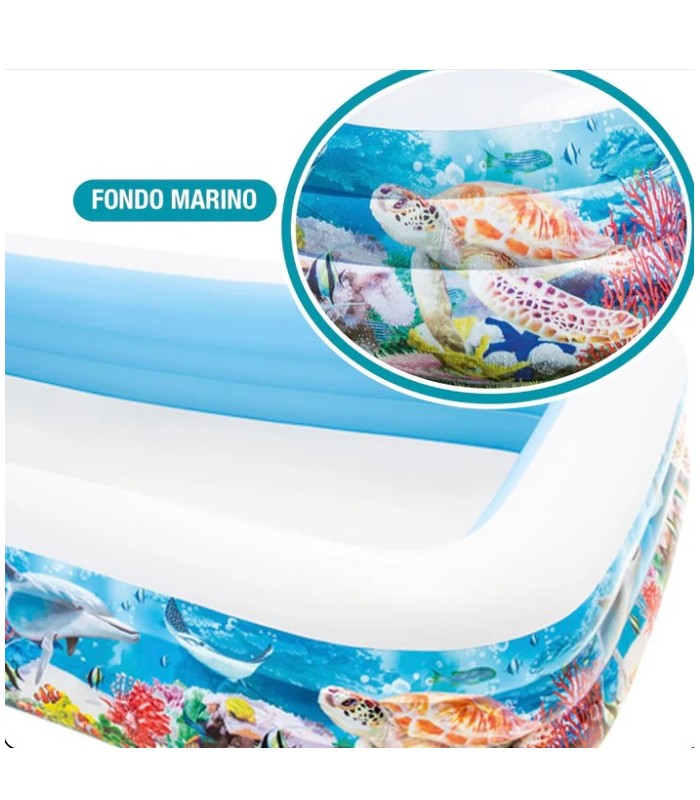 piscina inflable  peces intex 305 cm x 183 cm x 56 cm.