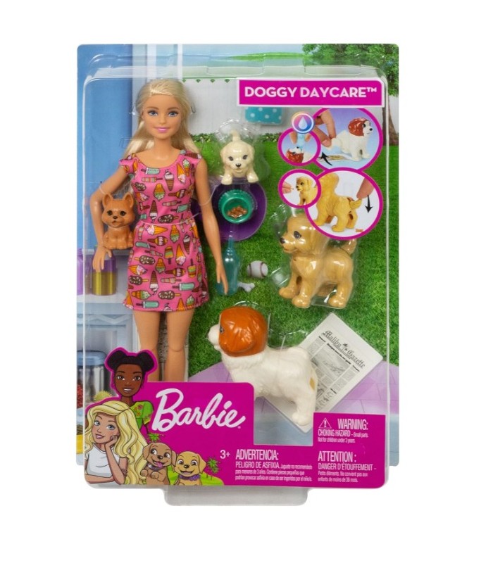Muñeca Barbie Doggy Daycare y mascotas