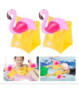 Flotador Para Brazos Flamingo. Amarillo Y Rosa