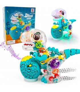 JUGUETE DINOSAURIO DIDÁCTICO LUCES Y SONIDO TRANSPARENTE