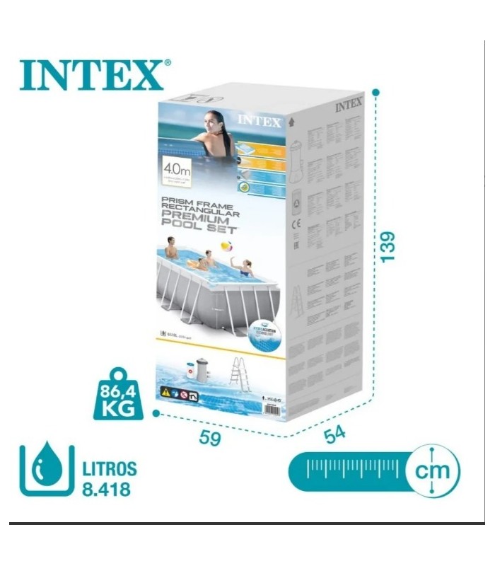 piscina rectaangular parante 400x200x120 INTEX
