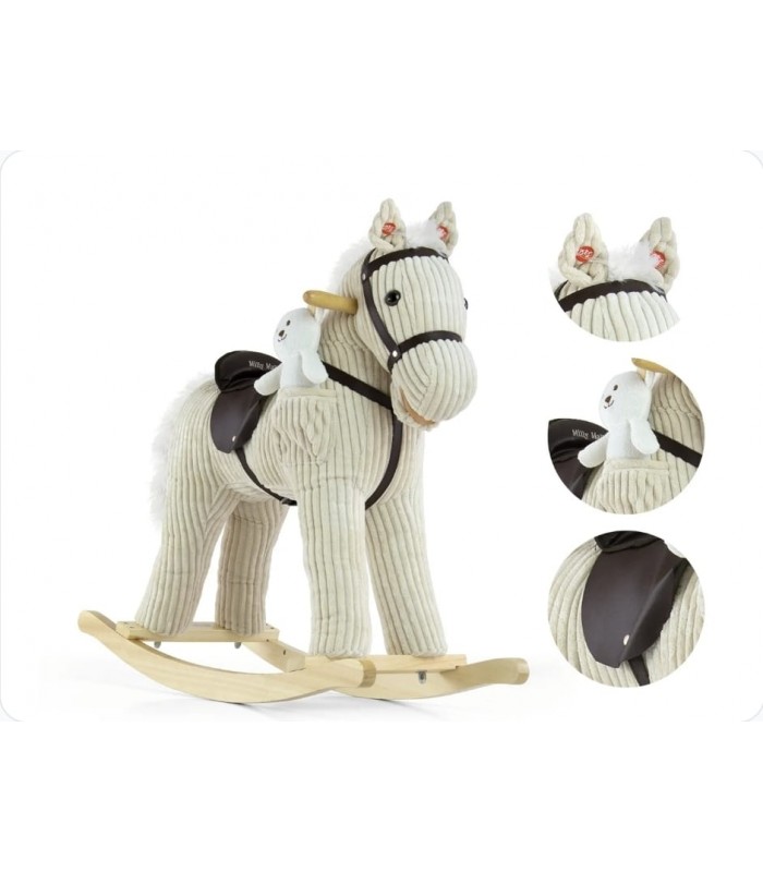Caballo balancin mecedor color crema soporta 50 kg