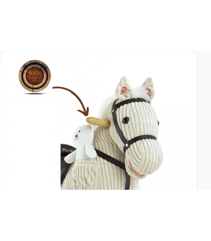 Caballo balancin mecedor color crema soporta 50 kg