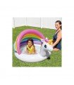 INTEX - Piscina unicornio bebe con base acolchada 127x102x69 cm