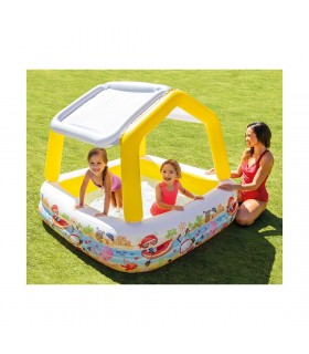 Intex - Piscina inflable con techo 157x157x122cm