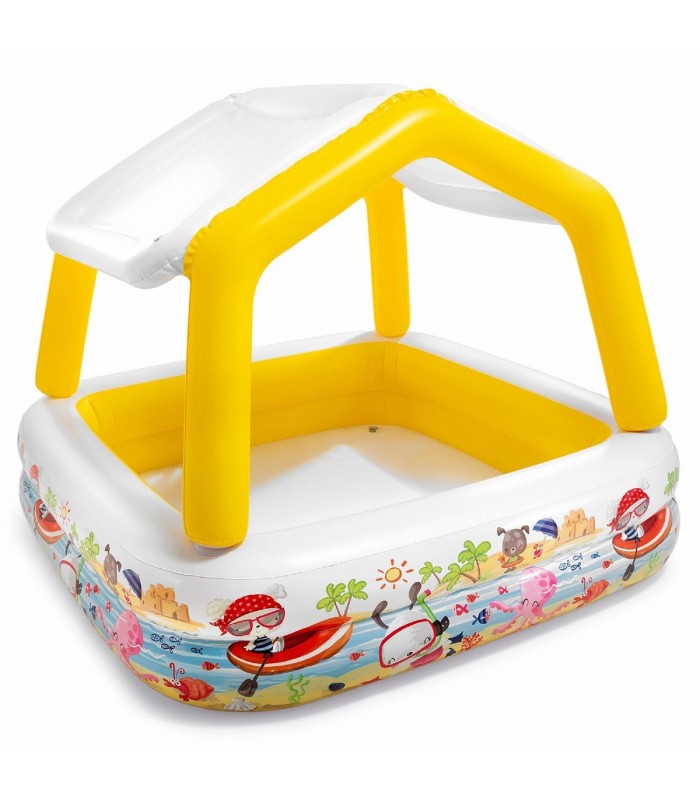 Intex - Piscina inflable con techo 157x157x122cm