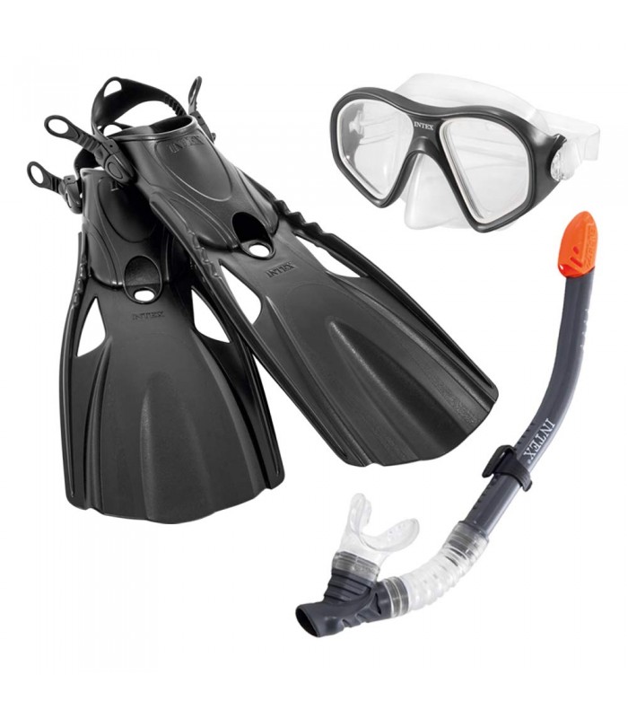 INTEX - Snorkel set de buceo Reef Rider tamaño pie de las aletas: 41 al 45