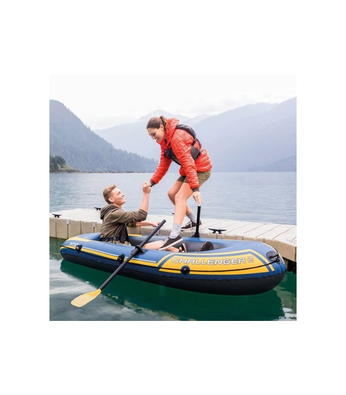 Intex - Bote Chalenger con remos e inflador 236x114x41 cm para 2 personas